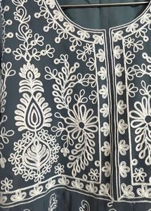 Grey Embroidered Kurti