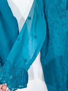 Teal Embroidered Kurta Set