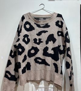 Leopard Print Knit Sweater