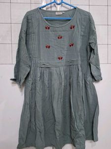 Green Embroidered Dress
