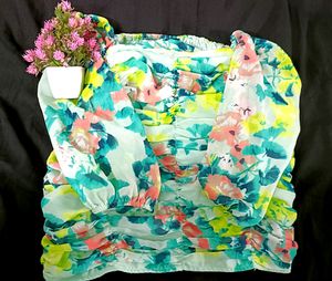 Floral Ruched Crop Top