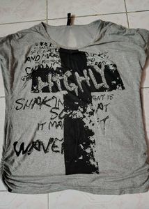 Graphic Print Gray Tee