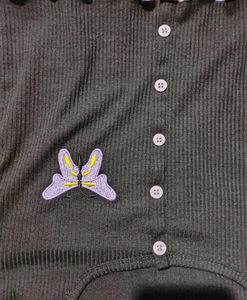 Black Butterfly Crop Top