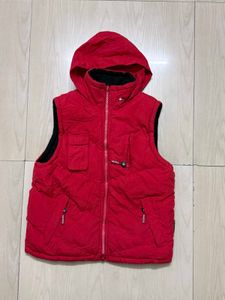 Red Padded Vest with Hood
