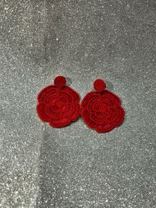 Red Rose Earrings