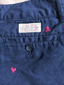 Pink Skull Embroidery Shorts