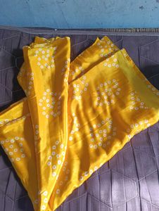 Yellow Polka Dot Saree