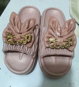 Cute Pink Bow Slippers