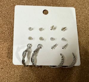 Silver Earring Set - 6 Pairs