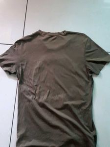 Benetton Olive Green Graphic Tee