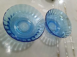 Blue Glass Bowls (Set of 2)