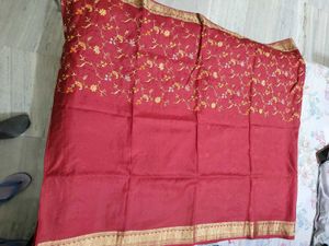 Elegant Maroon Banarasi Silk Sari