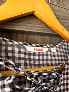 Gingham Tie-Neck Top