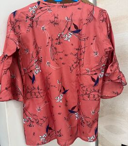 Peach-coral Coloured Tunic Top