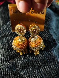 Gold Jhumka Earrings