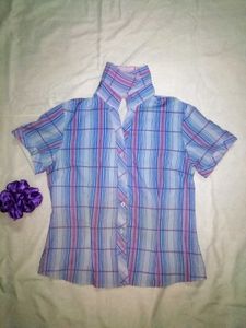 Vintage Plaid Button-Up Top