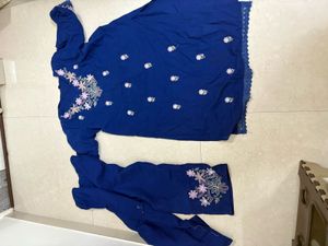 Blue Embroidered Kurta