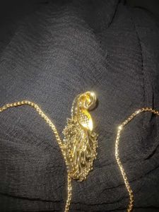 Gold Chain with Peacock Pendant