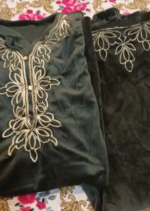 Elegant Velvet Kurta Set