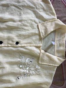 Vintage Embroidered Button-Up Top