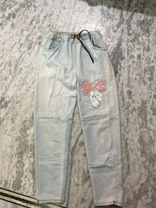 Cute Girl's Embellished Denim Jeans