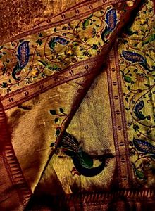 Bridal Red Color Tissue Silk Saree.