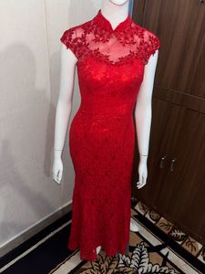 Red Lace Ethnic Gown