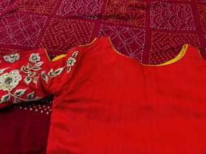 Red Embroidered Blouse