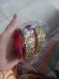 Red &amp; Gold Bangles combo