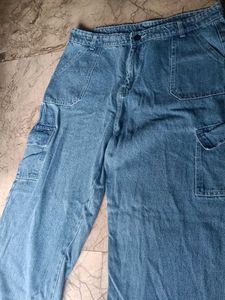 Denim Cargo Pants