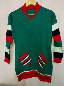 Retro Green Pocket Sweater