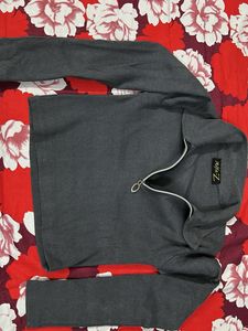 Gray Zip-Up Top