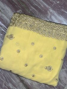 Yellow Sequin Saree