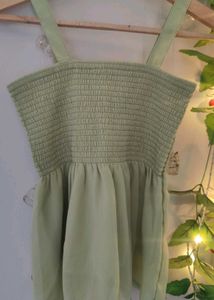 Light Green Smocked Tank Top