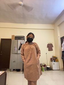 cute loose fit brown dress
