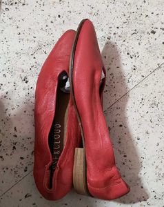 Red Leather Flats