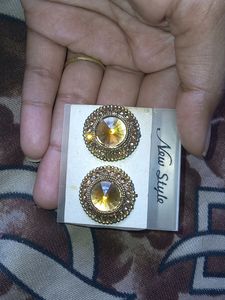 Earrings Blue And Golden Pack Of 3