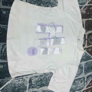 White Tee with Ribbon Detail