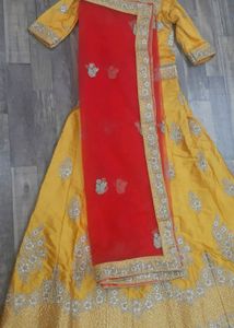 Elegant Yellow Embroidered Anarkali Gown