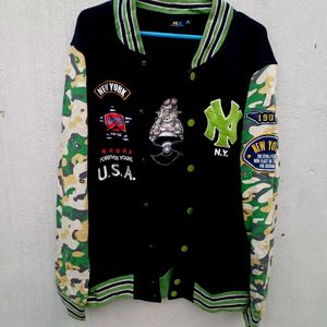 ⚫️🟢Varsity jacket