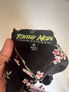 Floral Print Black Spaghetti Strap Dress