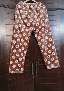 Women Cute Bear Print Wool Lounge Pants