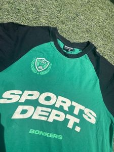 BONKERS CORNER oversized green tee SIZE-M, UNISEX