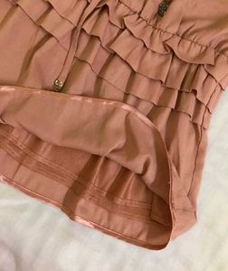 Ruffled PeachTunic Top Bust 36
