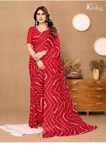 Purple Striped Saree