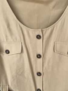 Tan Button-Down Sleeveless Top