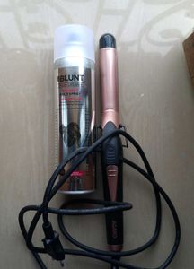 Agaro Hair Curling Iron & Bblunt Hold Spray