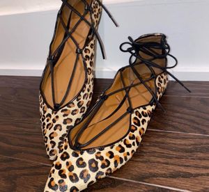 Zara Cheetah Print Tie Up Flats