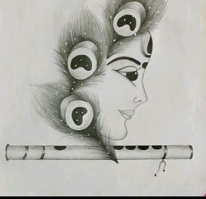 Krishna Pencil Drawing