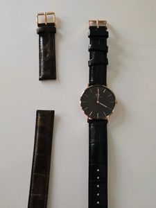 DW Mens Classic Reading Black Rose Gold